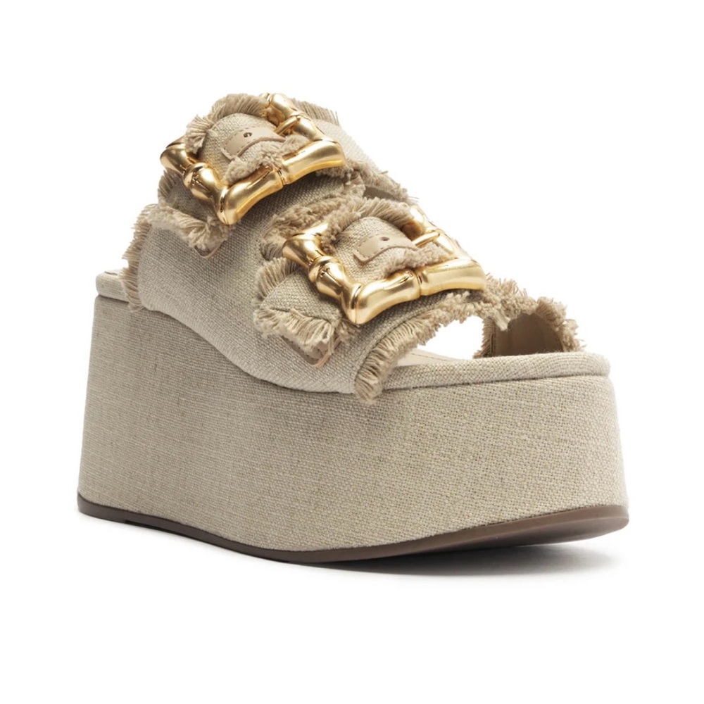 NBW Linen Platform Sandals